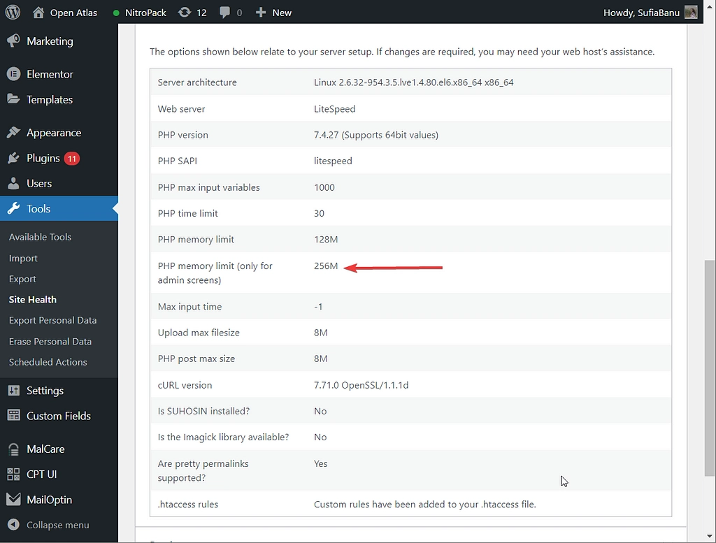 wordpress 中的網站健康