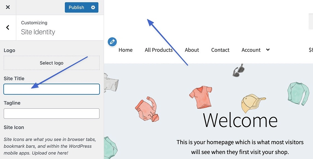 如何更改 WordPress 网站标题并将其留空