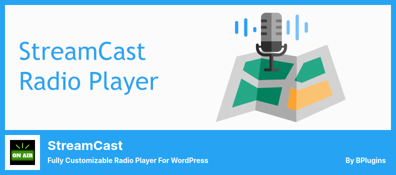 StreamCastプラグイン-WordPress用の完全にカスタマイズ可能なラジオプレーヤー