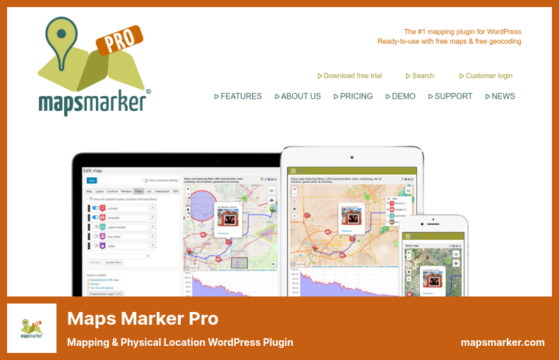 Maps Marker Pro 插件 - 地图和物理位置 WordPress 插件
