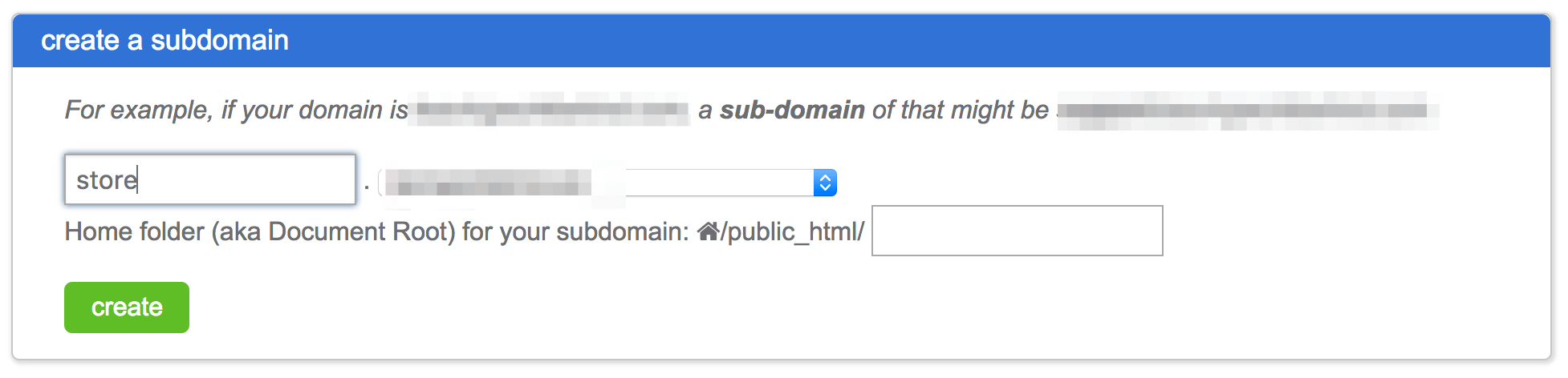 Dialog Buat Subdomain.