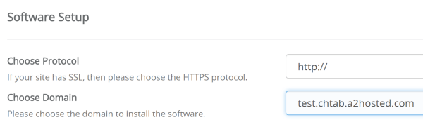 Opsi untuk memilih subdomain.