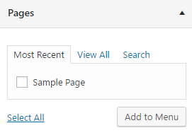 La possibilité d'ajouter des pages à votre menu de navigation WordPress.