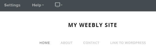 Weebly 菜单的示例。