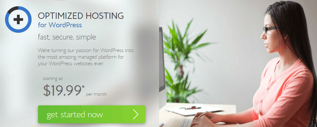 Bluehost 主页。