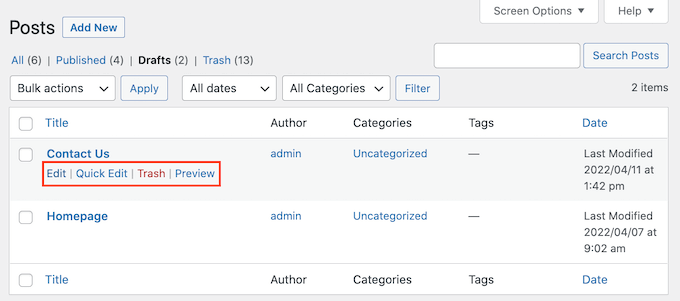 編集のためにWordPressドラフトを開く Opening a WordPress draft for editing