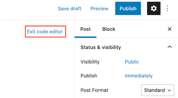 WordPressコードエディタを終了する Exiting the WordPress code editor