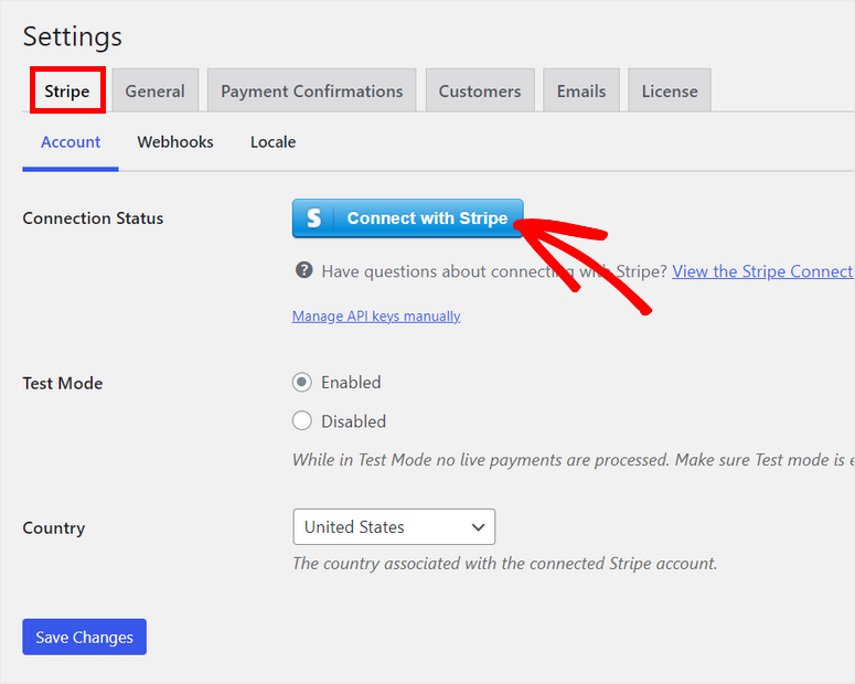 conecte-se com stripe - IsItWP - Detector de temas WordPress gratuito connect with stripe