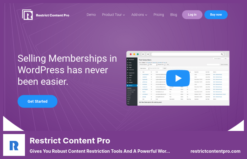 Плагин Restrict Content Pro — дает вам надежные инструменты ограничения контента и мощный сайт членства в WordPress.