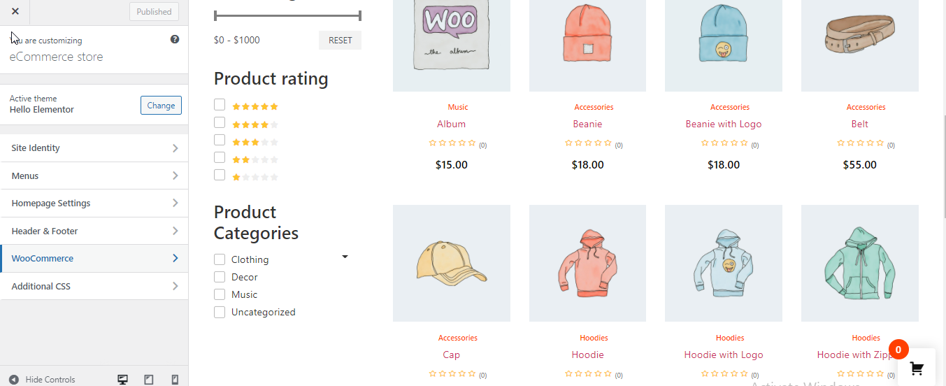 wooCommerce özelleştirme seçenekleri