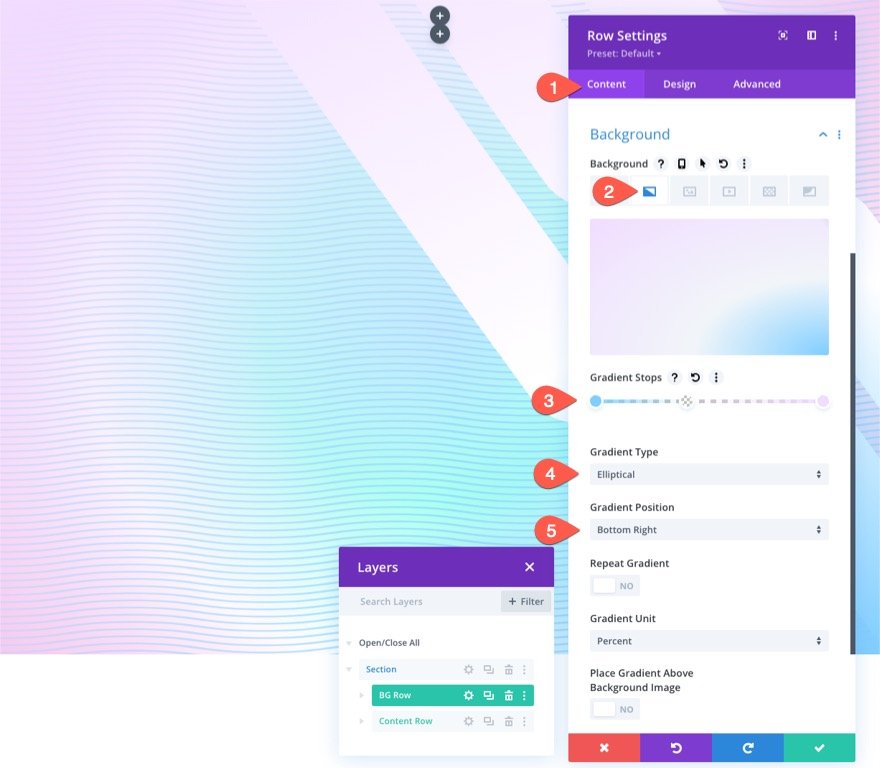 具有两层渐变蒙版和图案的 divi 背景设计