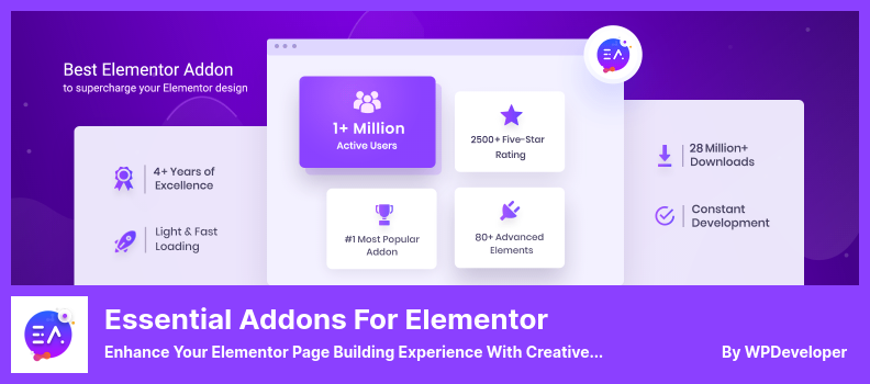 Elementor 플러그인용 필수 애드온 - 크리에이티브 요소 및 확장 기능으로 Elementor 페이지 구축 경험 향상