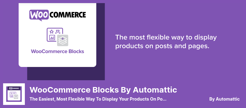 WooCommerce Blocks By Automattic Plugin - 게시물 및 페이지에 제품을 표시하는 가장 쉽고 유연한 방법