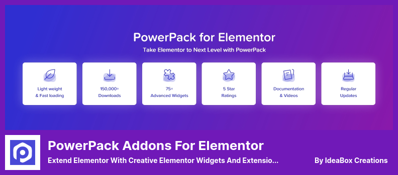 Elementor 플러그인용 PowerPack 애드온 - Creative Elementor 위젯 및 확장으로 Elementor 확장