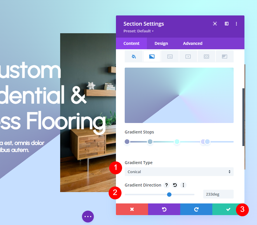 Divi Gradient Builder Пример четвертый