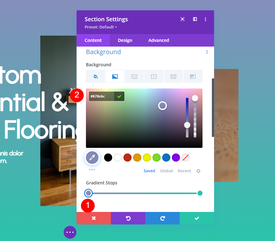 Divi Gradient Builder Пример четвертый