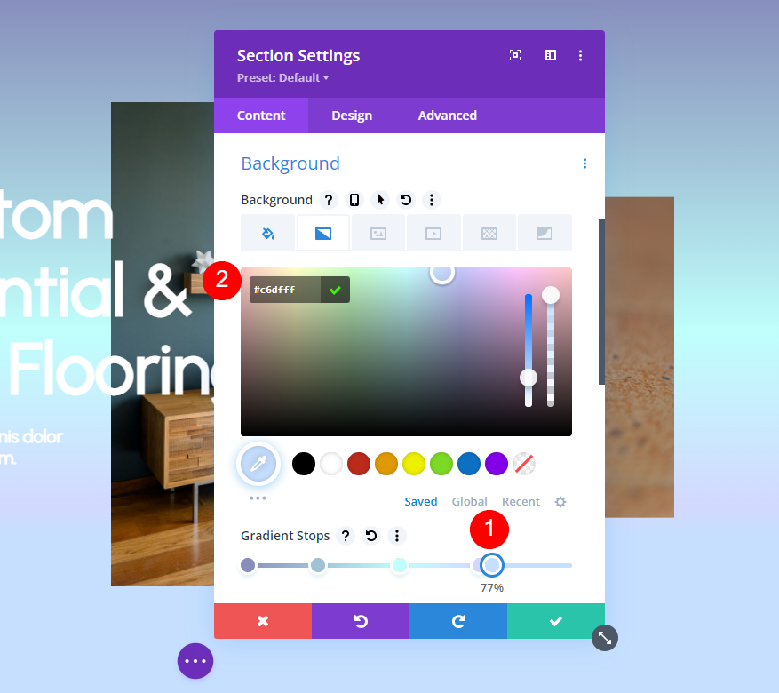 Divi Gradient Builder Пример четвертый