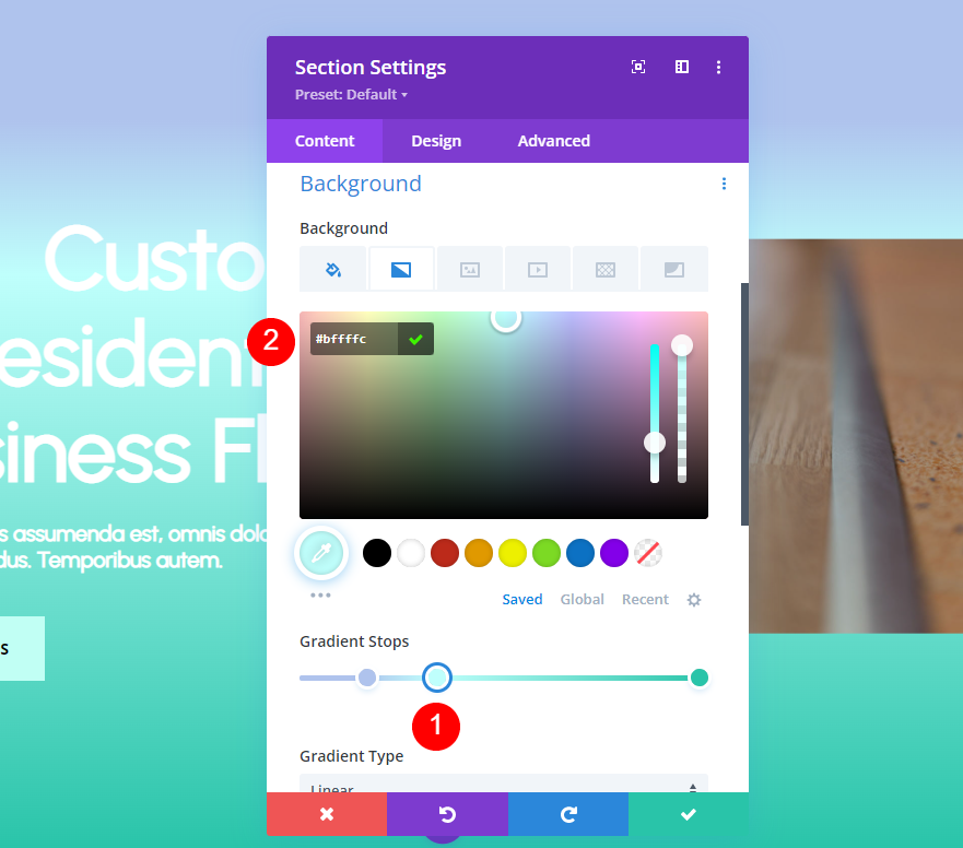 Divi Gradient Builder Пример третий