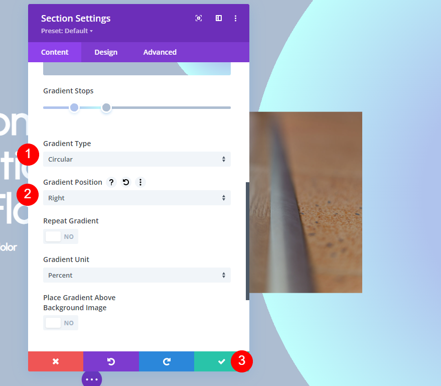 Divi Gradient Builder Пример третий