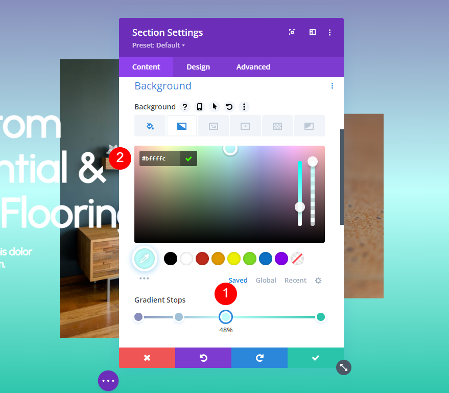 Divi Gradient Builder Пример четвертый