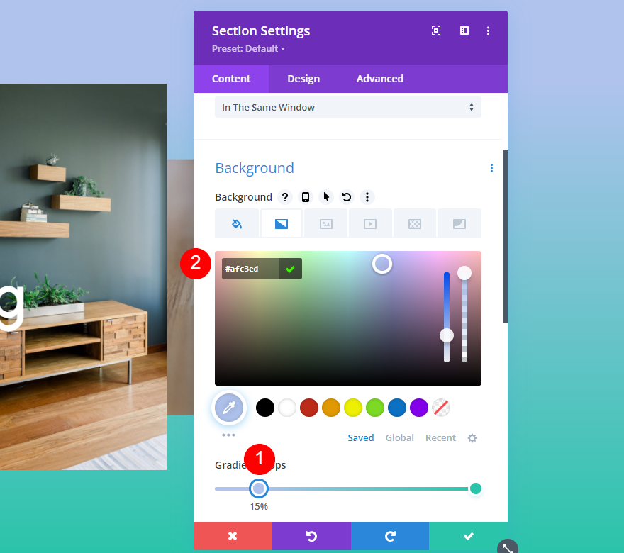 Divi Gradient Builder Пример третий