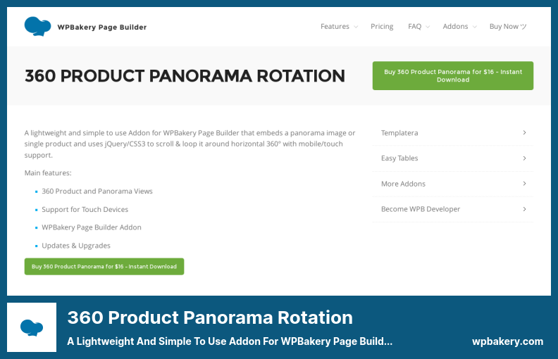 360 Product Panorama Rotation Plugin - Addon Ringan dan Mudah Digunakan untuk Pembuat Halaman WPBakery yang Menyematkan Gambar Panorama