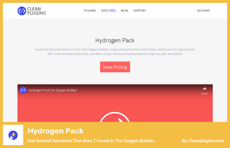 Hydrogen Pack 插件 - 具有在 Oxygen Builder 核心插件中找不到的几个功能