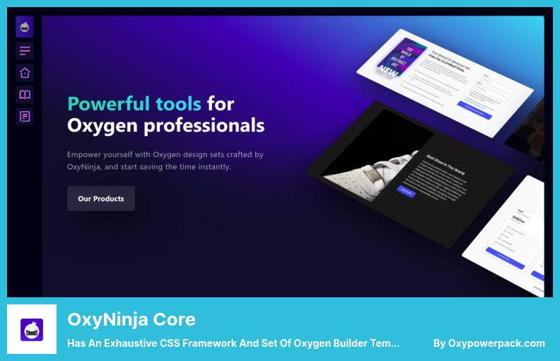 OxyNinja Core Plugin - 有一个详尽的 CSS 框架和一组 Oxygen Builder 模板