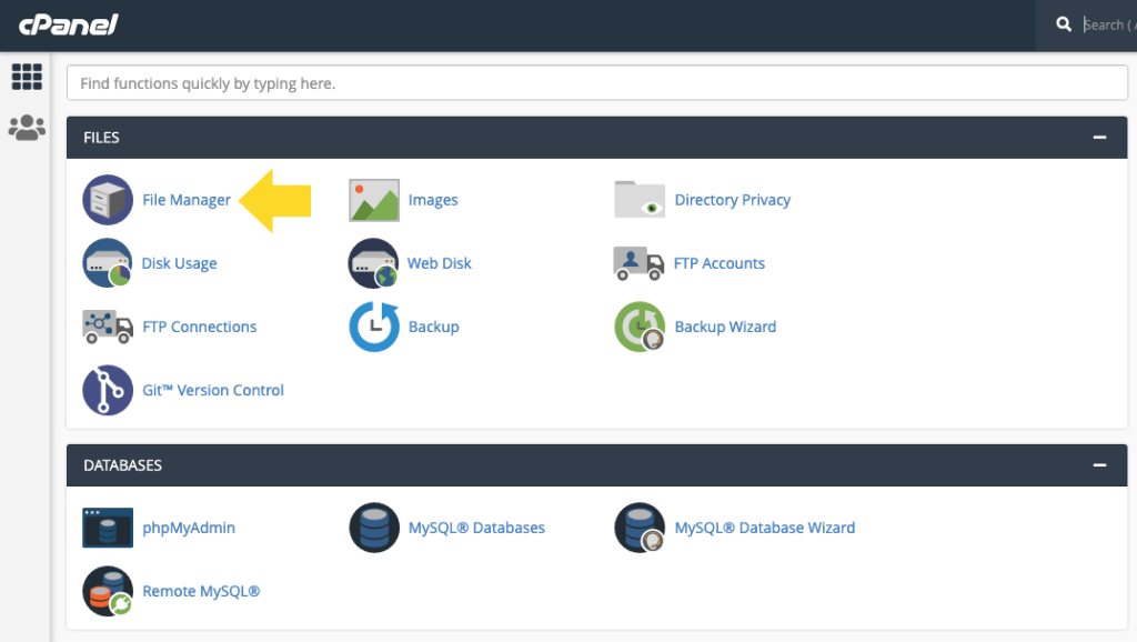 Gestionnaire de fichiers cPanel