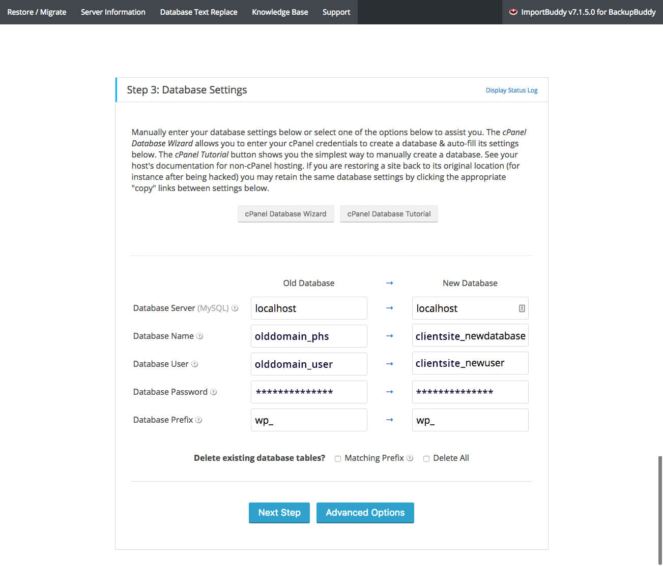 importbuddy-database-settings