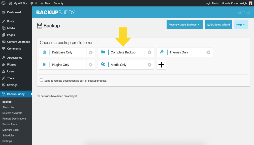 backupbuddy sauvegarde complète