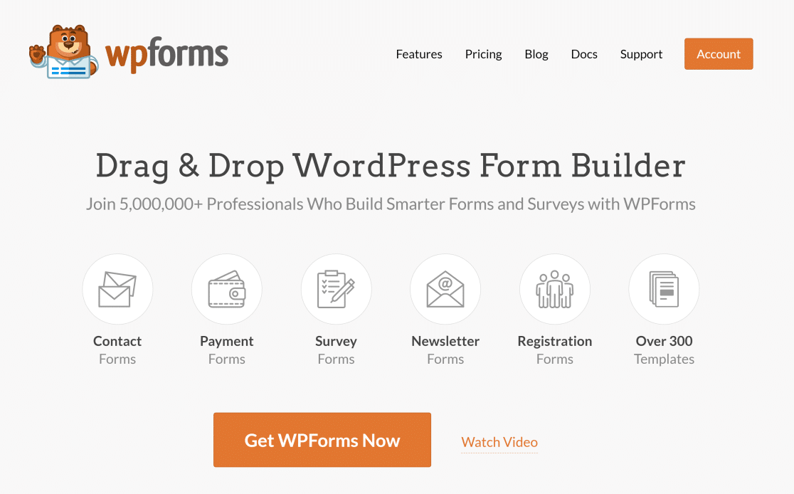 WPforms ana sayfası