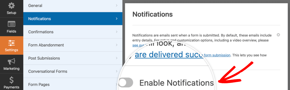 Disabilita le notifiche