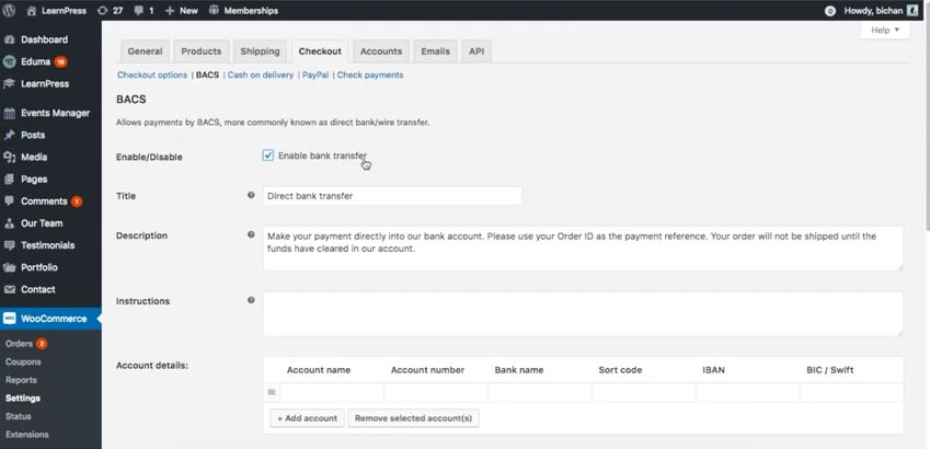 LearnPress WooCommerce Бэкс