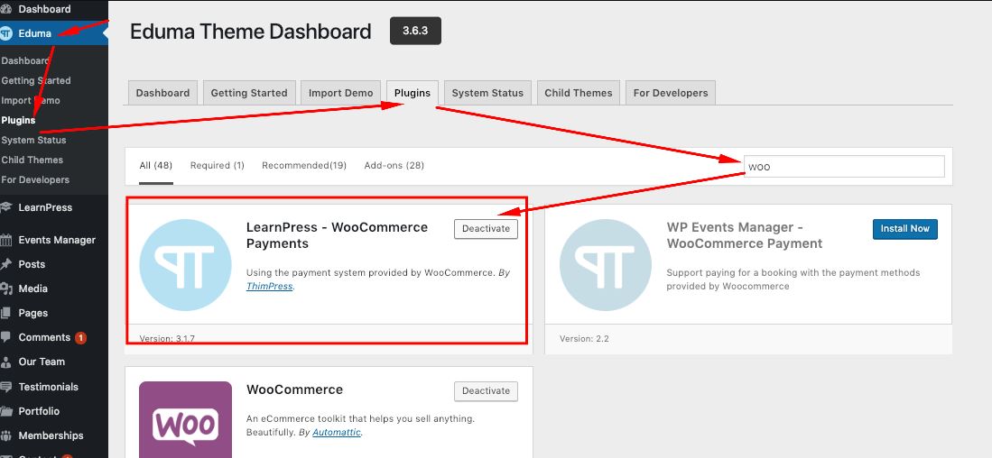 Learnpress WooCommerce платежи