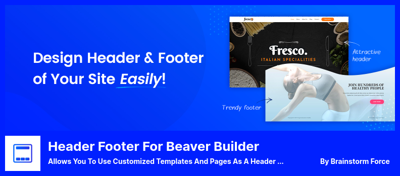 Header Footer dla wtyczki Beaver Builder — pozwala używać niestandardowych szablonów i stron jako nagłówka lub stopki