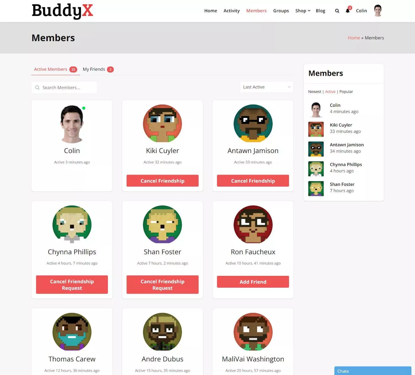 BuddyPressコミュニティの例