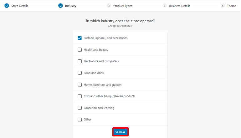Wählen Sie die Branche So erstellen Sie eine WordPress-E-Commerce-Website