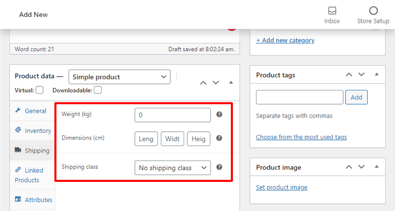 Registerkarte "Versand" Erstellen Sie eine E-Commerce-Website mit WooCommerce