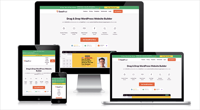 duyarlı web sitesi örnekleri - SeedProd SeedProd responsive website example