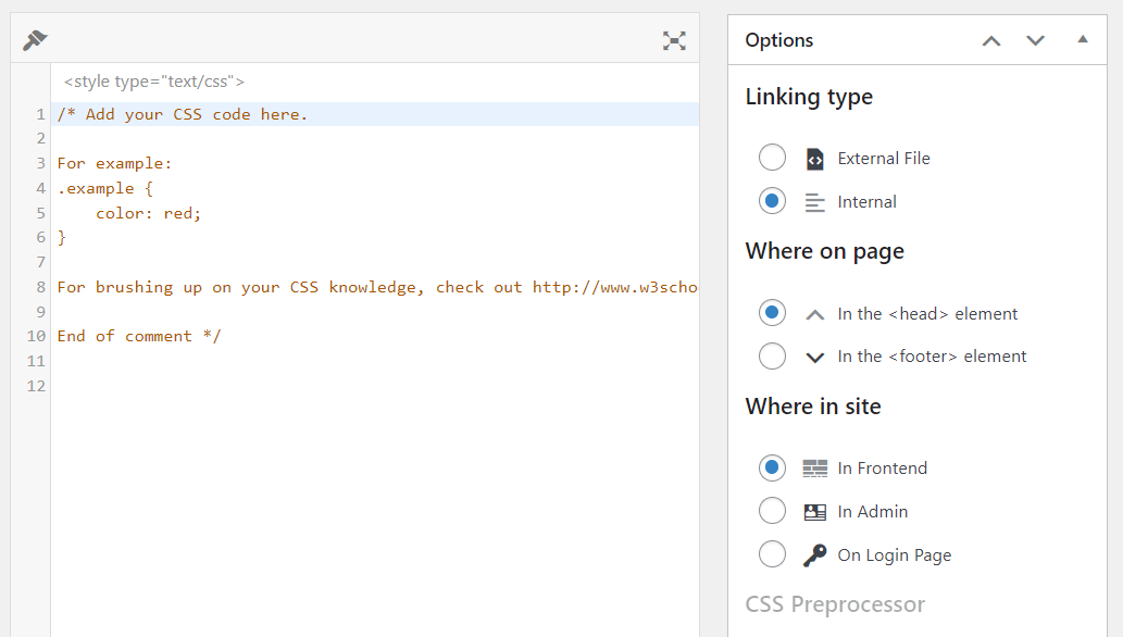 WordPress 플러그인으로 CSS 추가