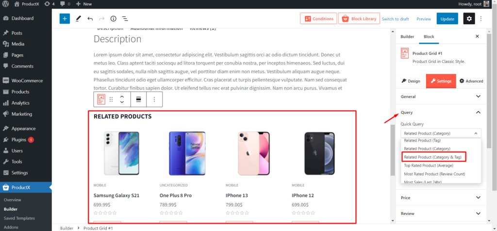 Personalizați produsele conexe