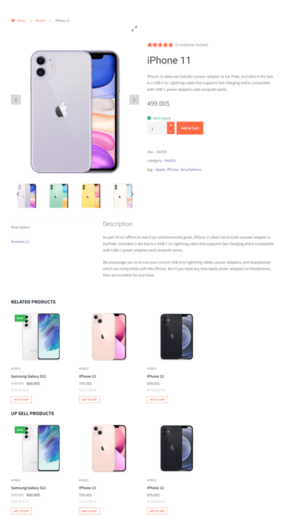 Pagina de produs personalizata