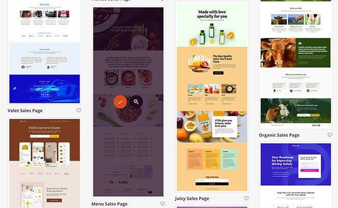 modèles de pages de destination - SeedProd Choose a landing page template