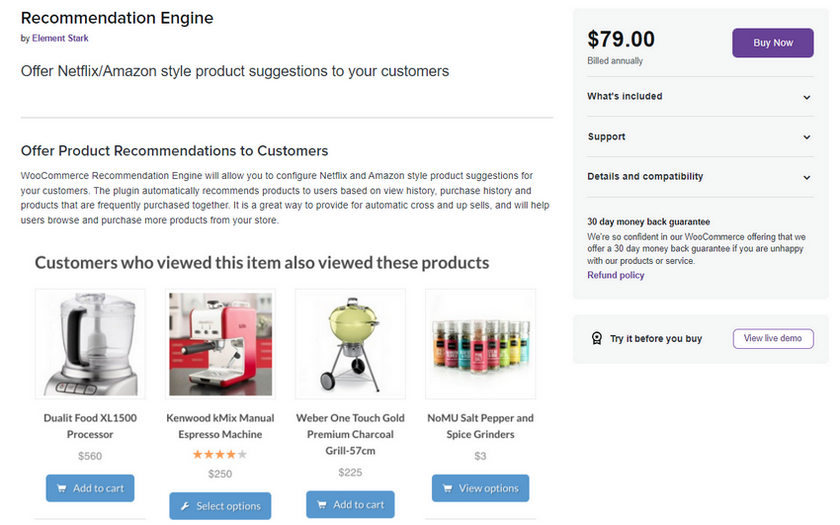 En iyi WooCommerce ek satış eklentileri - öneri motoru
