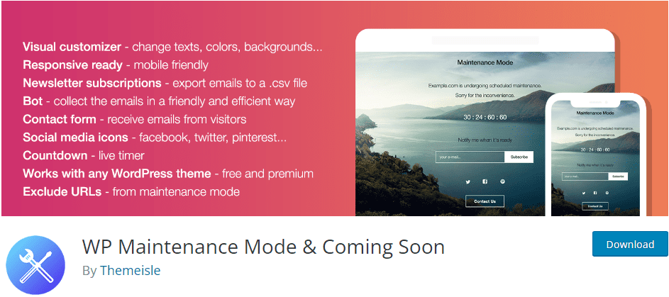 Plug-in de mode de maintenance WP