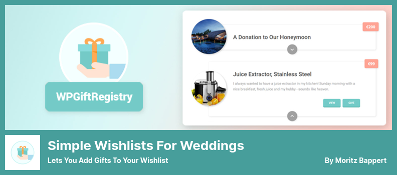 Listas de deseos simples para el complemento de bodas: le permite agregar regalos a su lista de deseos