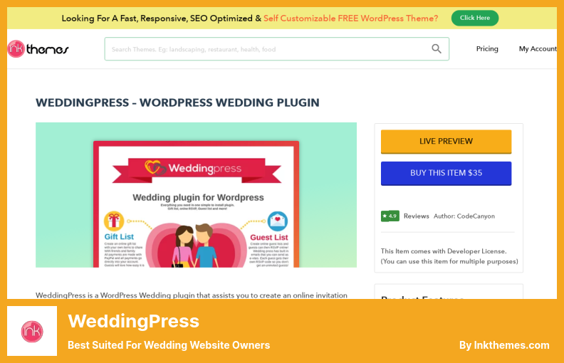 Complemento WeddingPress: el más adecuado para propietarios de sitios web de bodas