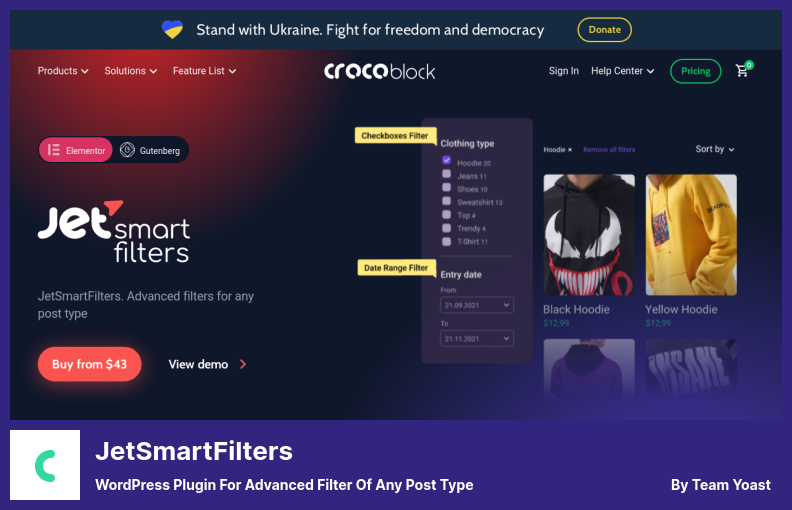 JetSmartFilters Plugin - 用于任何帖子类型的高级过滤器的 WordPress 插件