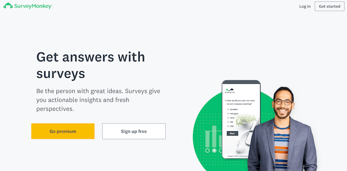 SurveyMonkey 홈페이지.